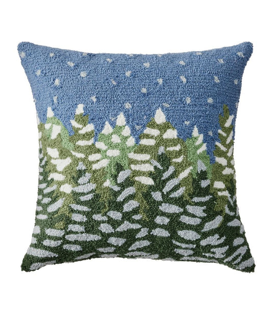 Indoor/Outdoor Hooked Pillow, Frosted Trees - L.L.Bean Trusted