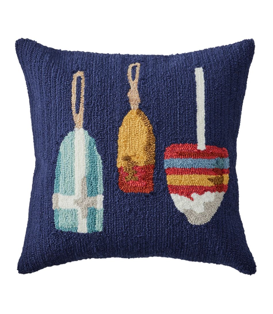 Indoor/Outdoor Hooked Pillow, Buoys - L.L.Bean Top Pick