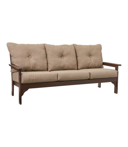 All-Weather Patio Sofa with Textured Cushions, Mahogany - L.L.Bean Recommended