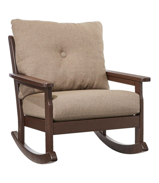All-Weather Patio Rocker with Textured Cushion, Mahogany - L.L.Bean Customer Favorite