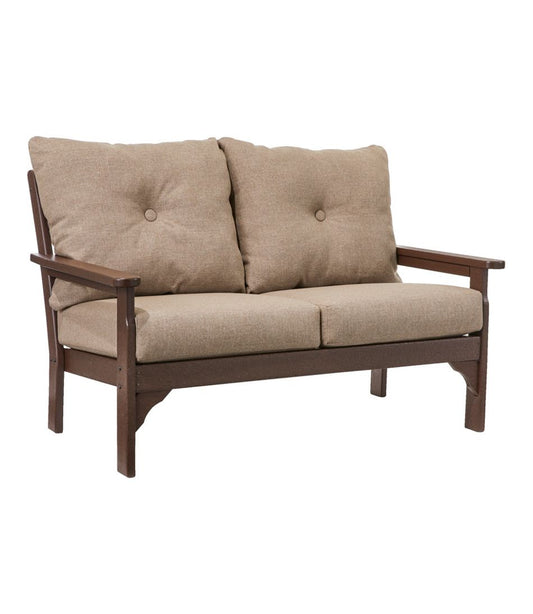 All-Weather Patio Loveseat with Textured Cushion, Mahogany - L.L.Bean Recommended