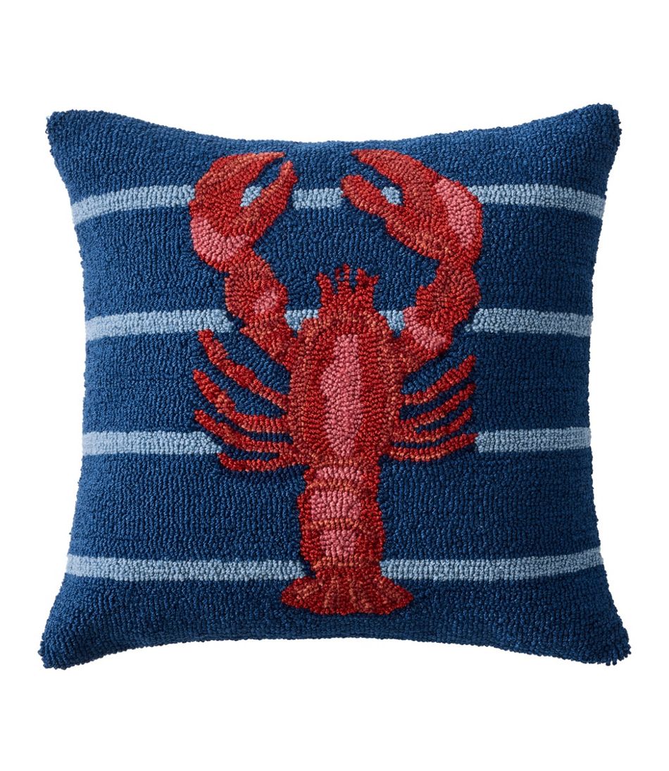 Indoor/Outdoor Hooked Pillow, 18x18 Lobster - L.L.Bean Classic