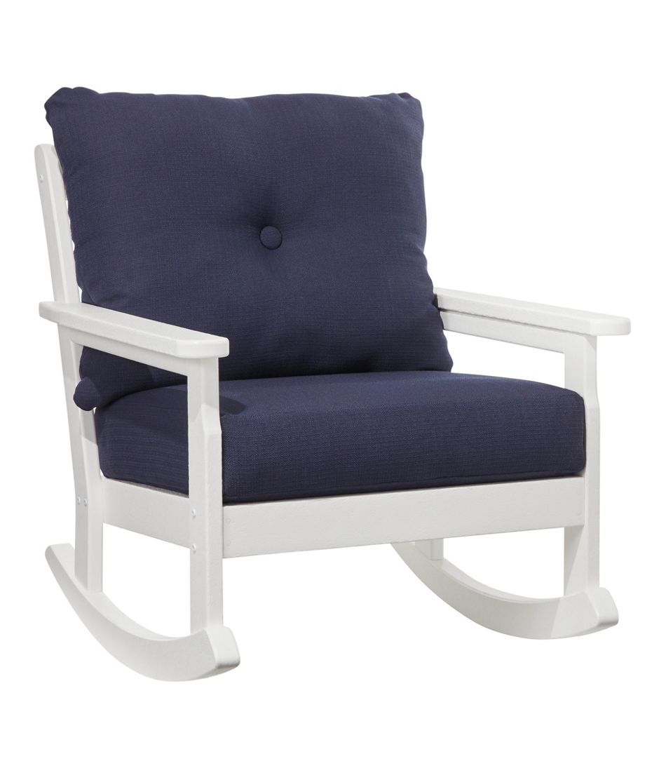 All-Weather Patio Rocker with Textured Cushion, White - L.L.Bean New