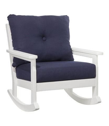 All-Weather Patio Rocker with Textured Cushion, White - L.L.Bean New