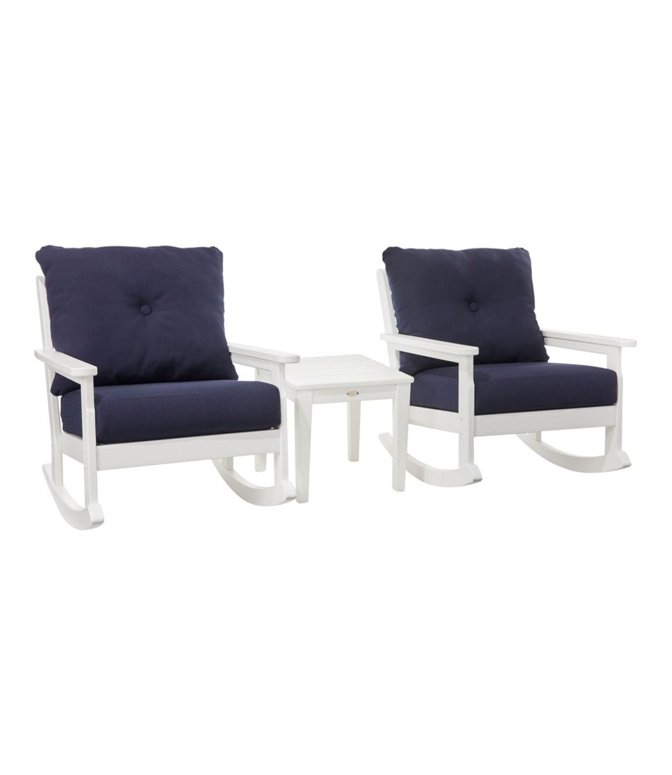 All-Weather Patio Rocker Set with Side Table, White - L.L.Bean Featured