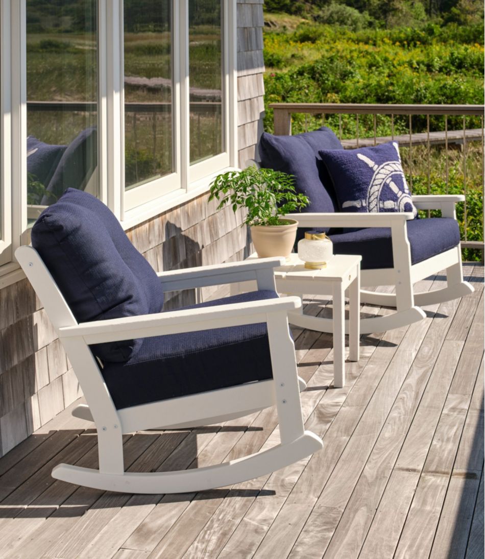 All-Weather Patio Rocker Set with Side Table, White - L.L.Bean Featured