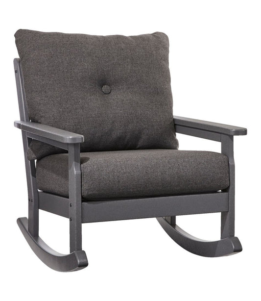 All-Weather Patio Rocker with Textured Cushion, Slate Gray - L.L.Bean Exclusive