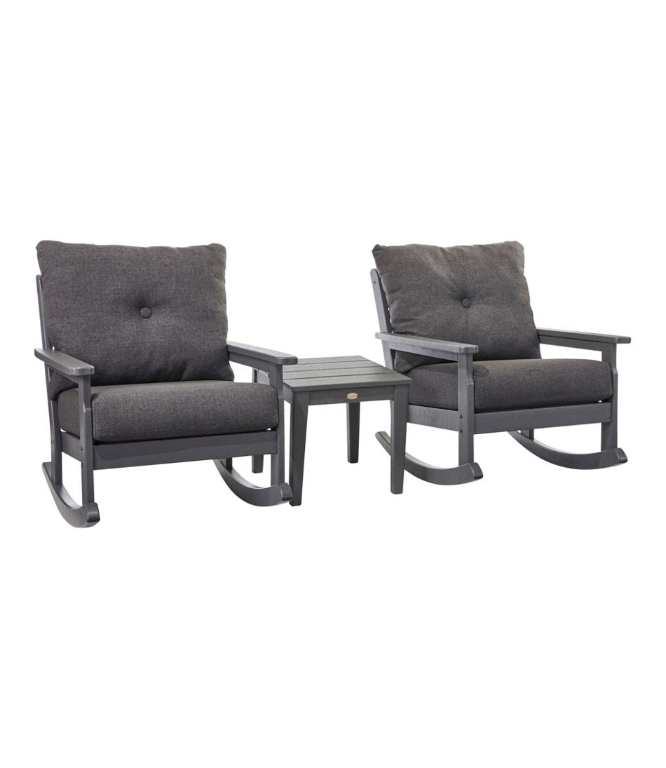 All-Weather Patio Rocker Set with Side Table, Slate Gray - L.L.Bean Signature