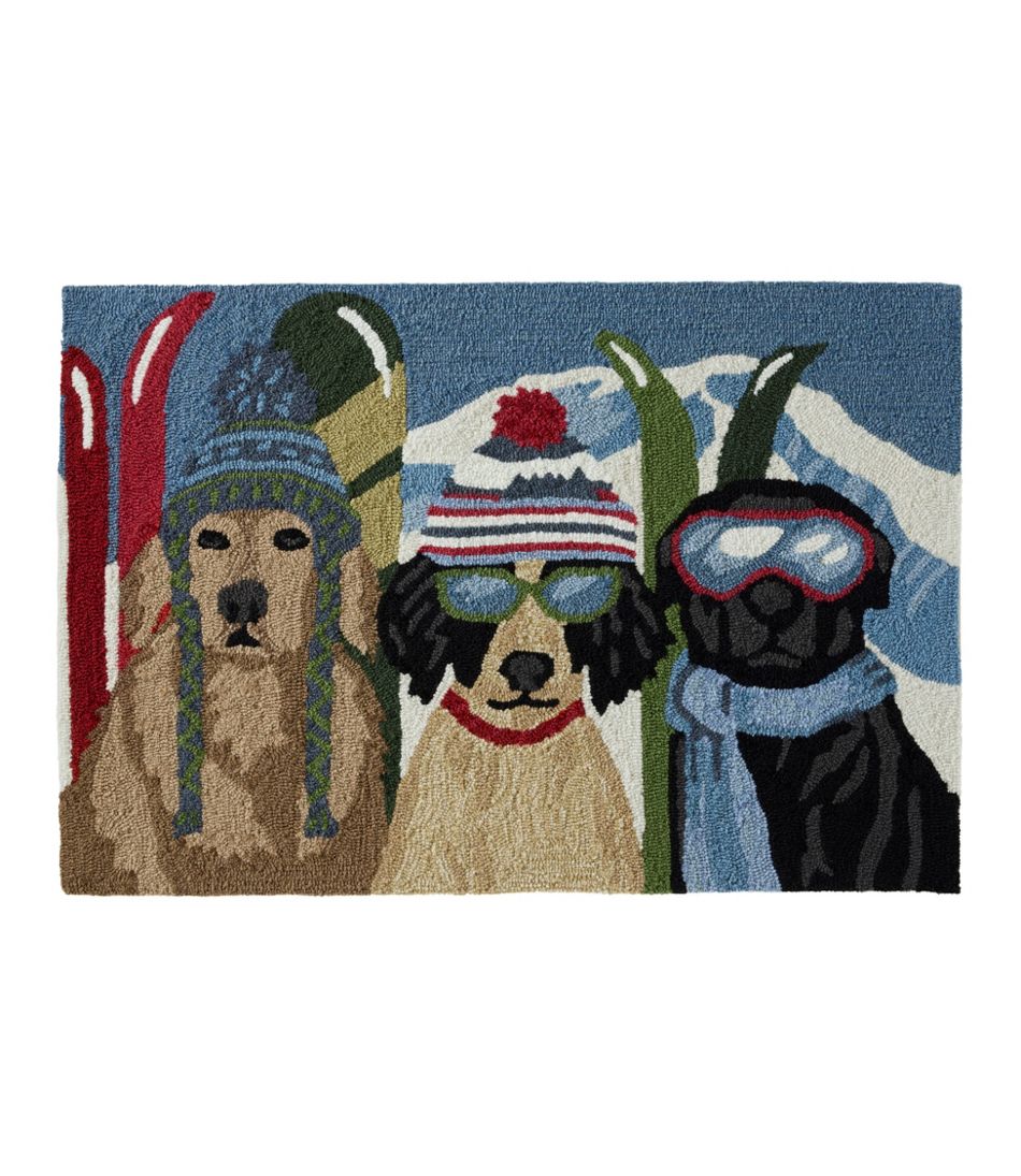 Indoor/Outdoor Vacationland Rug, Dogs Skiing - L.L.Bean Latest