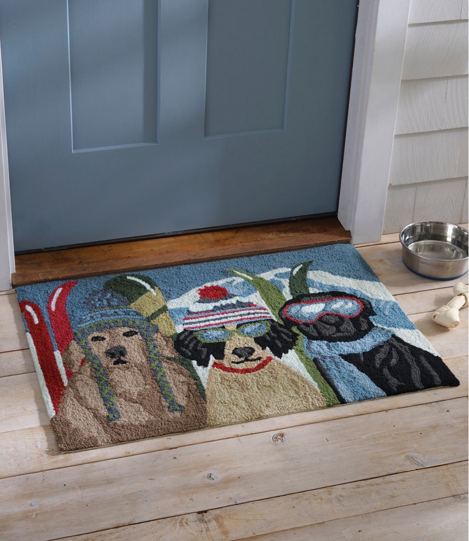 Indoor/Outdoor Vacationland Rug, Dogs Skiing - L.L.Bean Latest