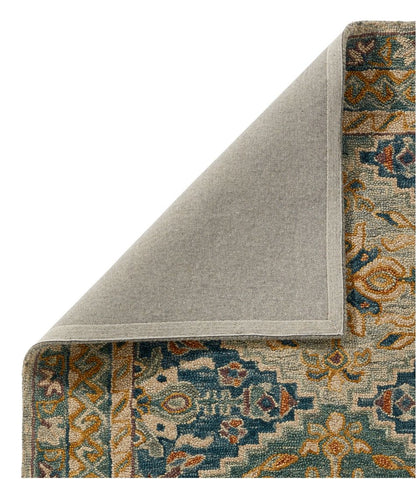 Bordered Medallion Wool Tufted Rug, Blue Multi - L.L.Bean Top Pick