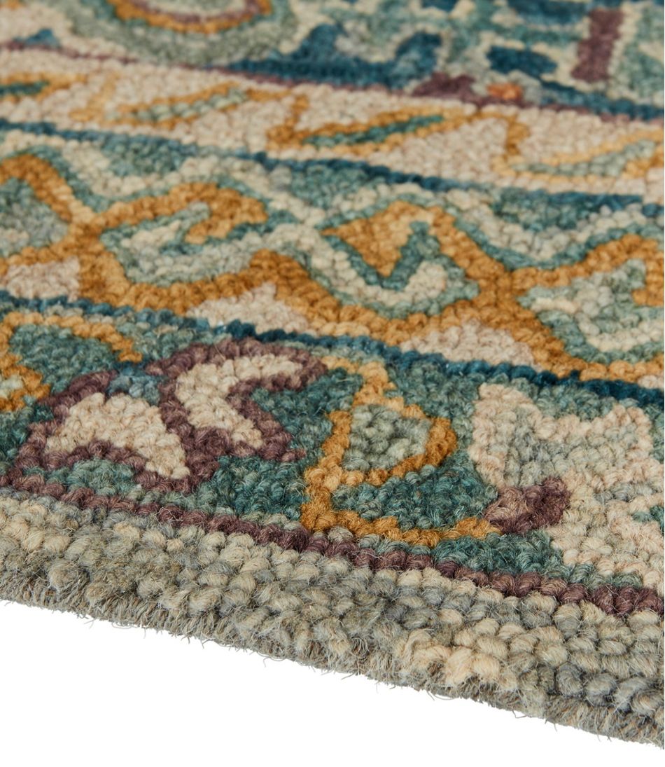 Bordered Medallion Wool Tufted Rug, Blue Multi - L.L.Bean Top Pick