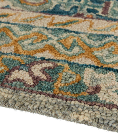 Bordered Medallion Wool Tufted Rug, Blue Multi - L.L.Bean Top Pick