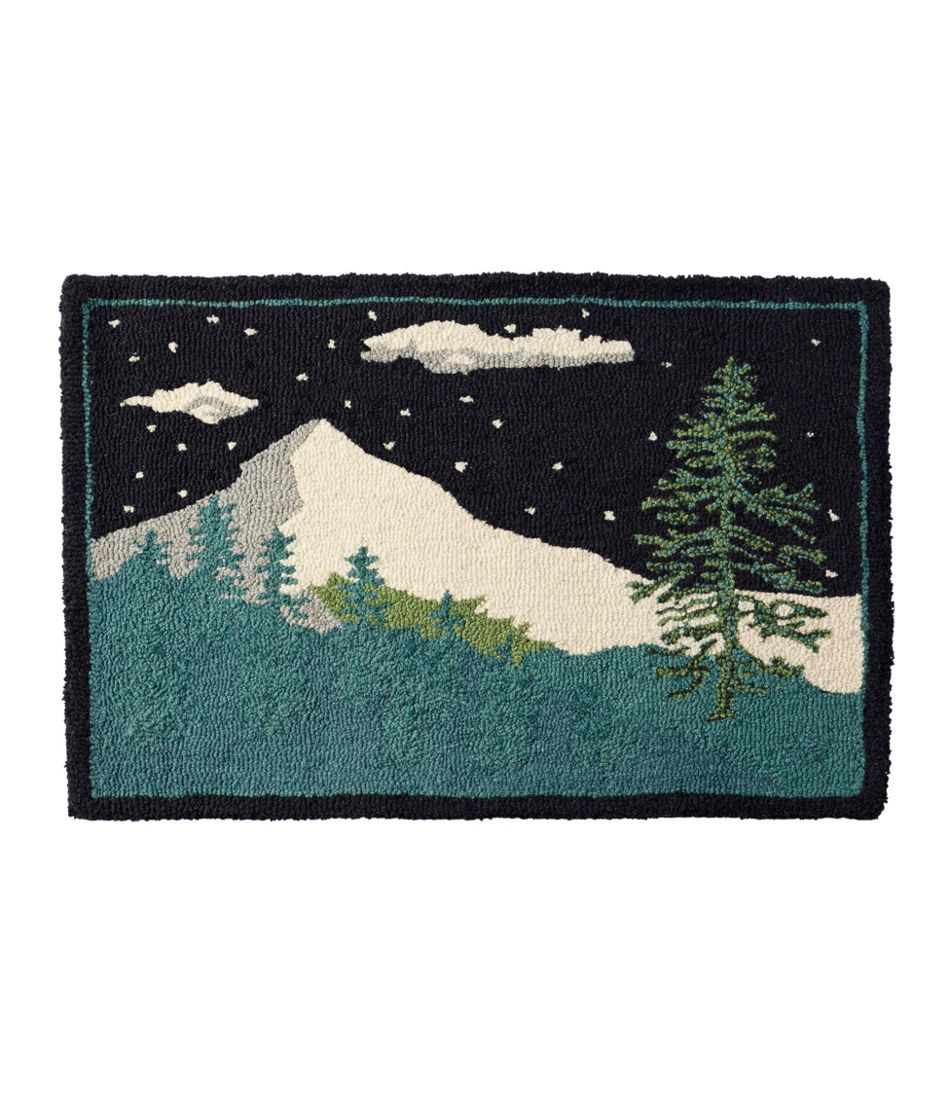 Wool Hooked Novelty Rug, Winter Woods - L.L.Bean New