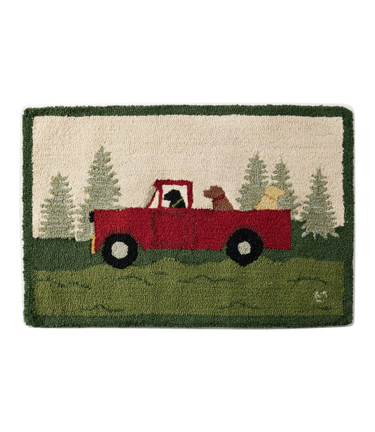 Wool Hooked Novelty Rug, Dog Caravan - L.L.Bean Signature