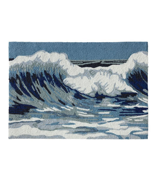Indoor/Outdoor Vacationland Rug, Ocean Waves - L.L.Bean Great Value