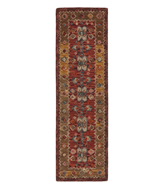 Double Border Wool Hooked Runner, Sienna Multi - L.L.Bean Top Pick