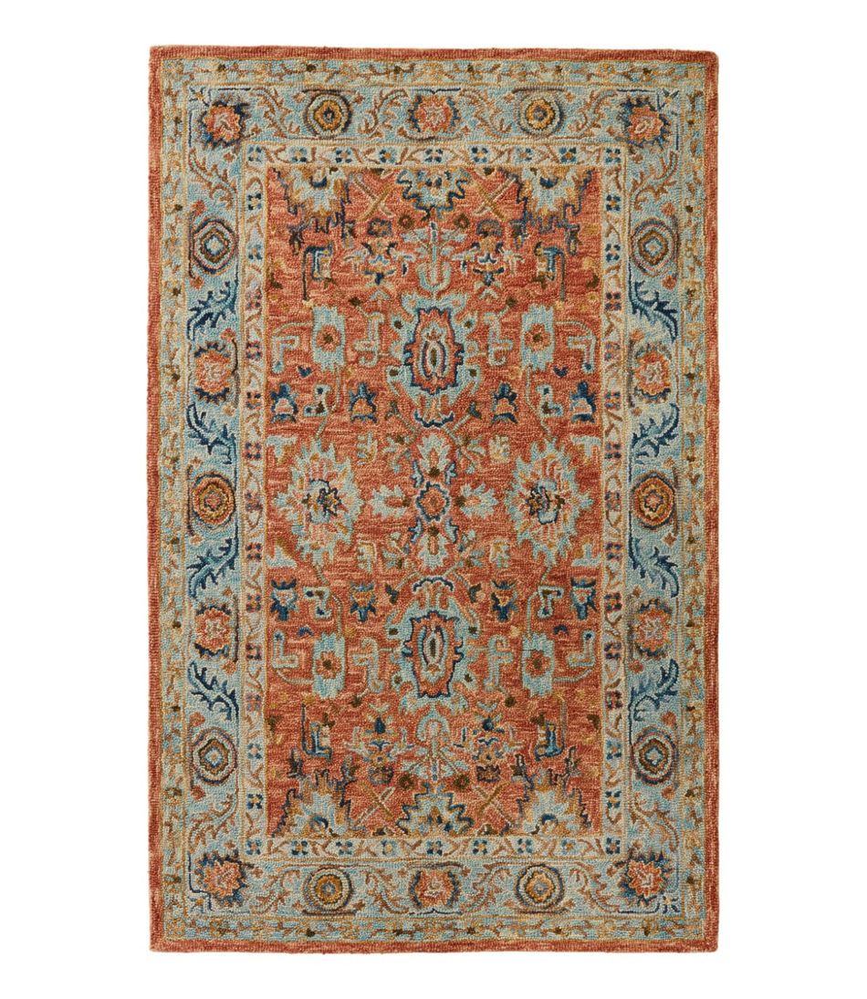 Single Border Terracotta Wool Tufted Rug - L.L.Bean Featured