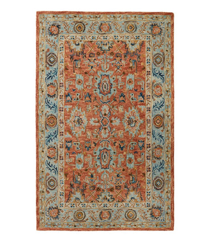 Single Border Terracotta Wool Tufted Rug - L.L.Bean Featured