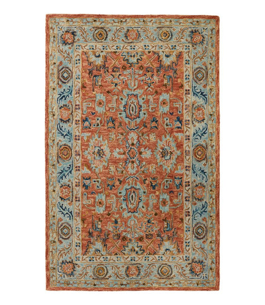 Single Border Terracotta Wool Tufted Rug - L.L.Bean Featured
