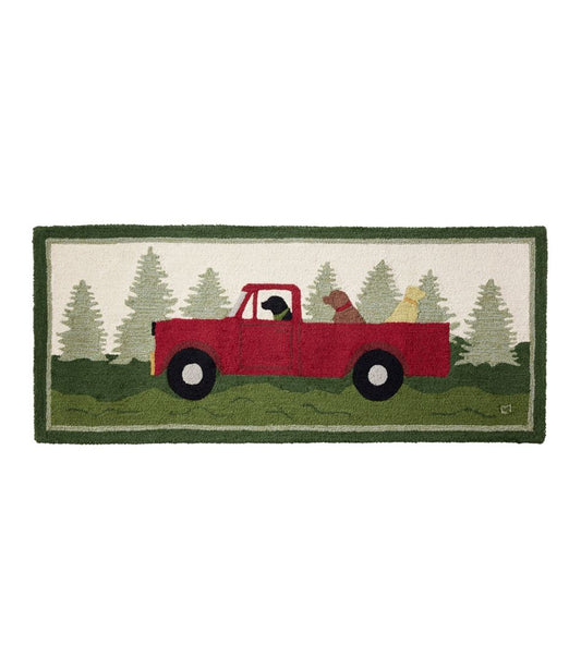 Wool Hooked Novelty Runner, Dog Caravan - L.L.Bean Top Pick