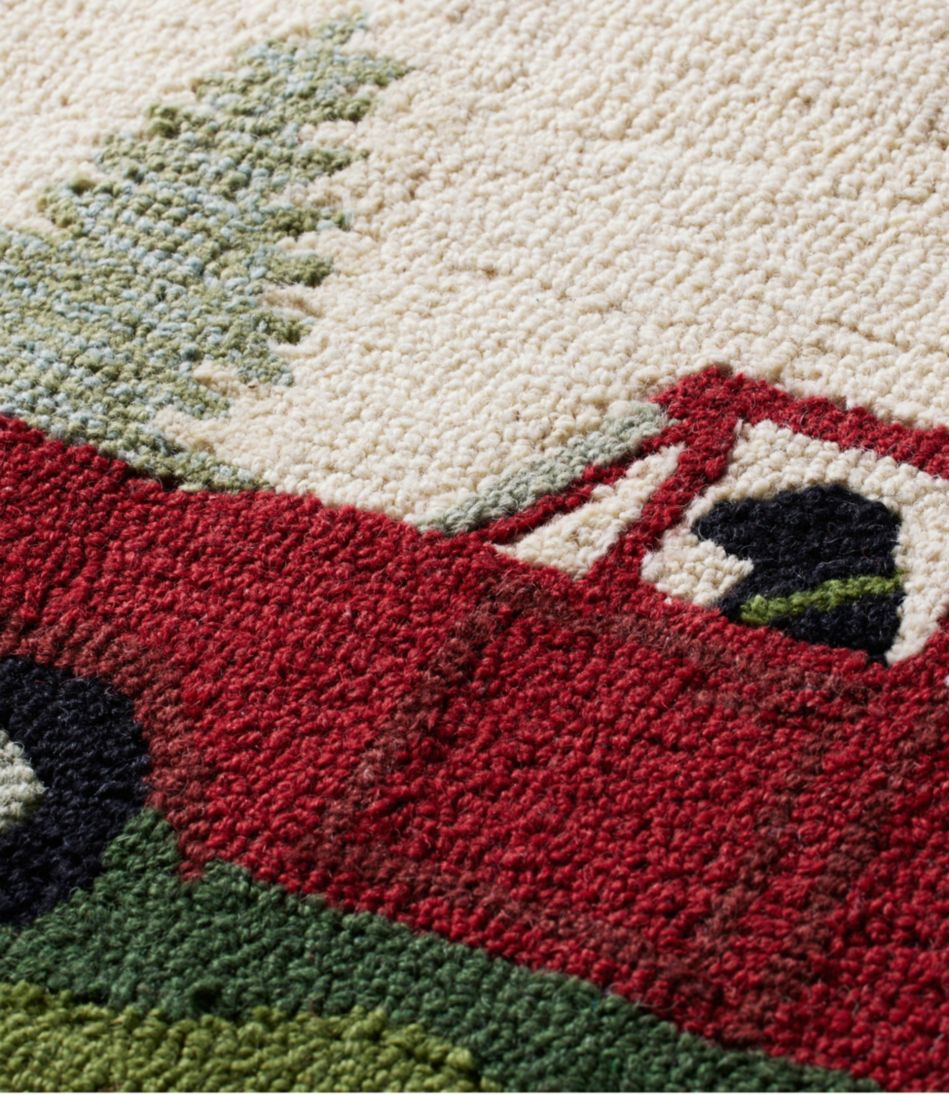 Wool Hooked Novelty Runner, Dog Caravan - L.L.Bean Top Pick