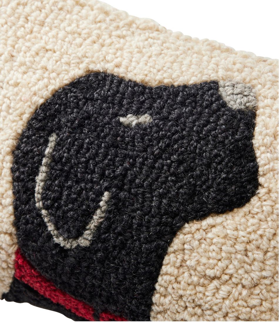 Wool Hooked Throw Pillow, Black Labrador, 8" x 12" - L.L.Bean Classic