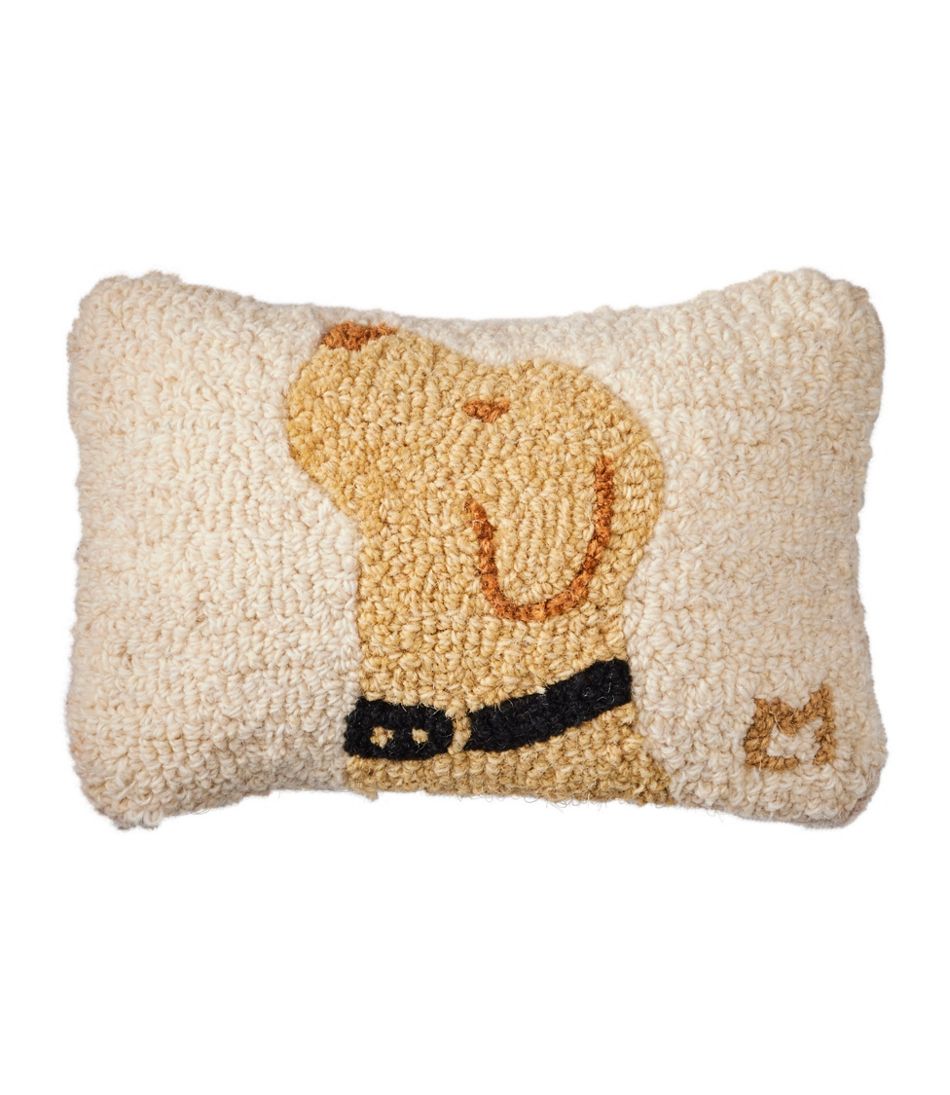 Wool Hooked Throw Pillow, Yellow Labrador, 8" x 12" - L.L.Bean Everyday