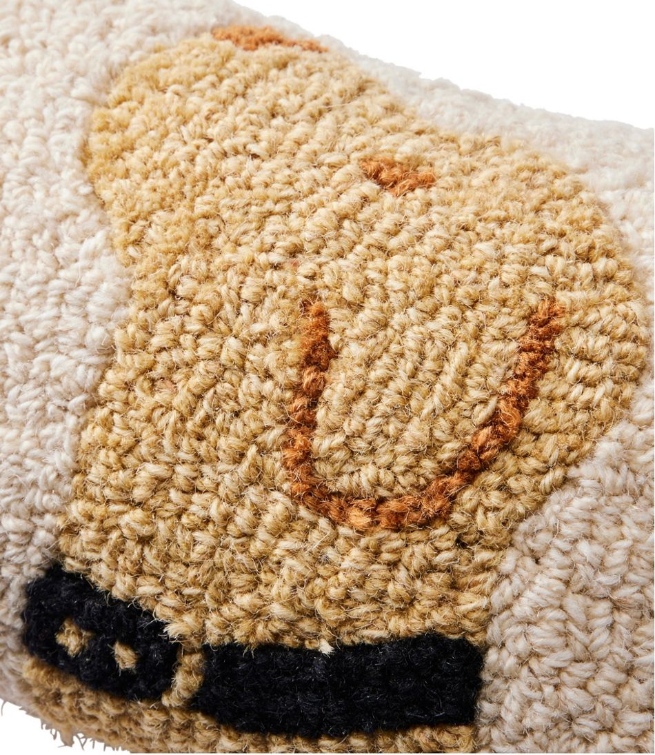 Wool Hooked Throw Pillow, Yellow Labrador, 8" x 12" - L.L.Bean Everyday