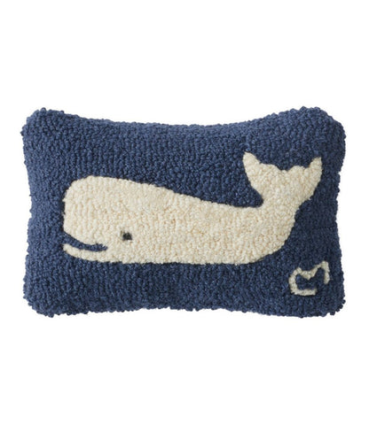 Wool Hooked Throw Pillow, Whale, 8" x 12" - L.L.Bean Great Value
