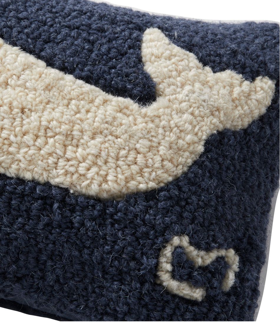 Wool Hooked Throw Pillow, Whale, 8" x 12" - L.L.Bean Great Value