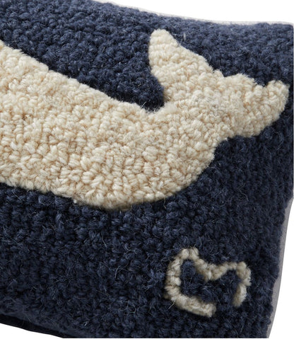 Wool Hooked Throw Pillow, Whale, 8" x 12" - L.L.Bean Great Value