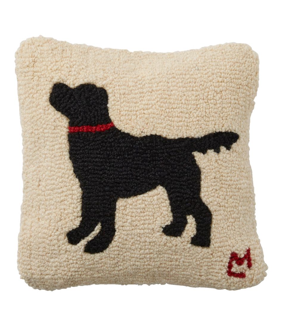 Wool Hooked Throw Pillow, Black Dog, 14" x 14" - L.L.Bean Latest