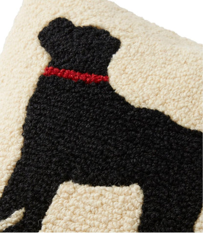 Wool Hooked Throw Pillow, Black Dog, 14" x 14" - L.L.Bean Latest