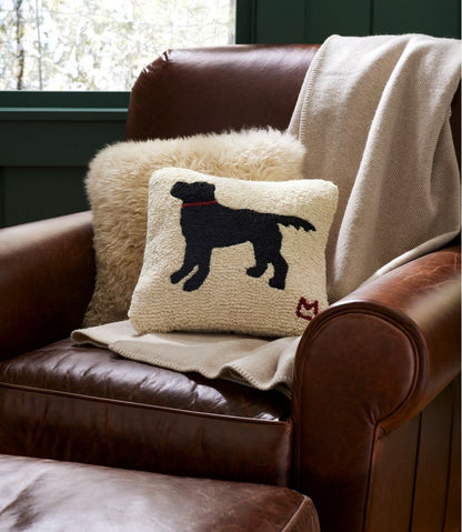 Wool Hooked Throw Pillow, Black Dog, 14" x 14" - L.L.Bean Latest