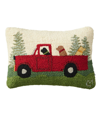 Wool Hooked Throw Pillow, Dog Trio, 14" x 20" - L.L.Bean Quality