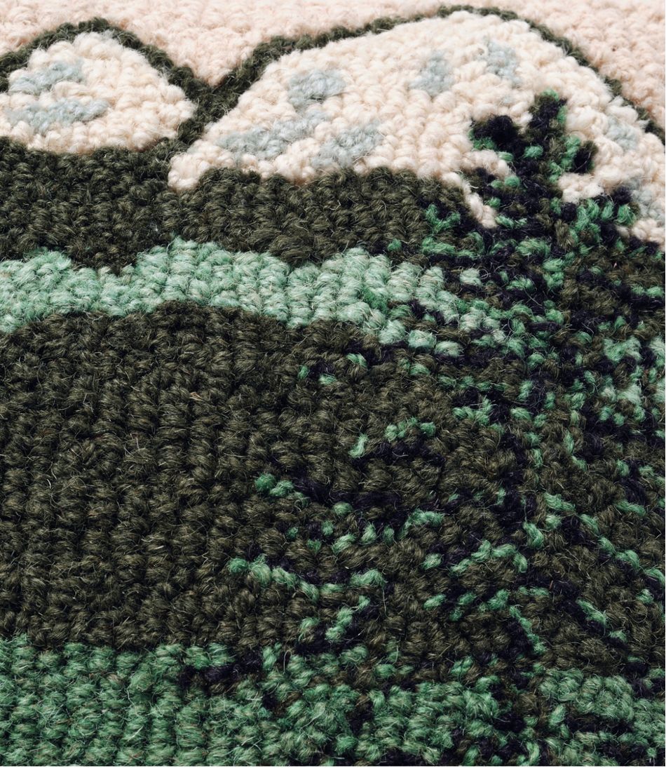 Wool Hooked Throw Pillow, Mountains, 14" x 14" - L.L.Bean Trusted