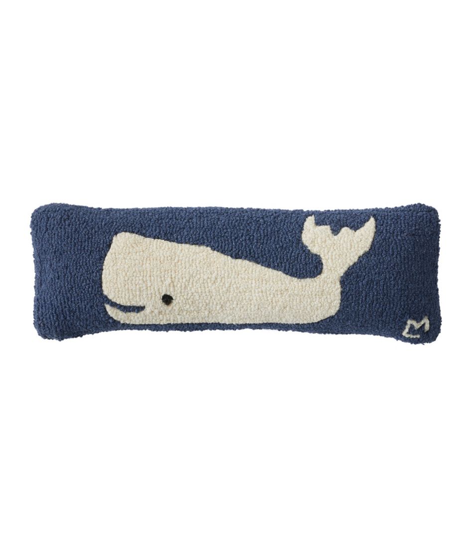 Wool Hooked Throw Pillow, Whale, 8" x 24" - L.L.Bean Customer Favorite