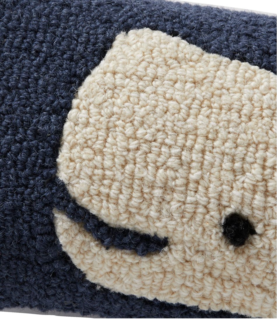 Wool Hooked Throw Pillow, Whale, 8" x 24" - L.L.Bean Customer Favorite