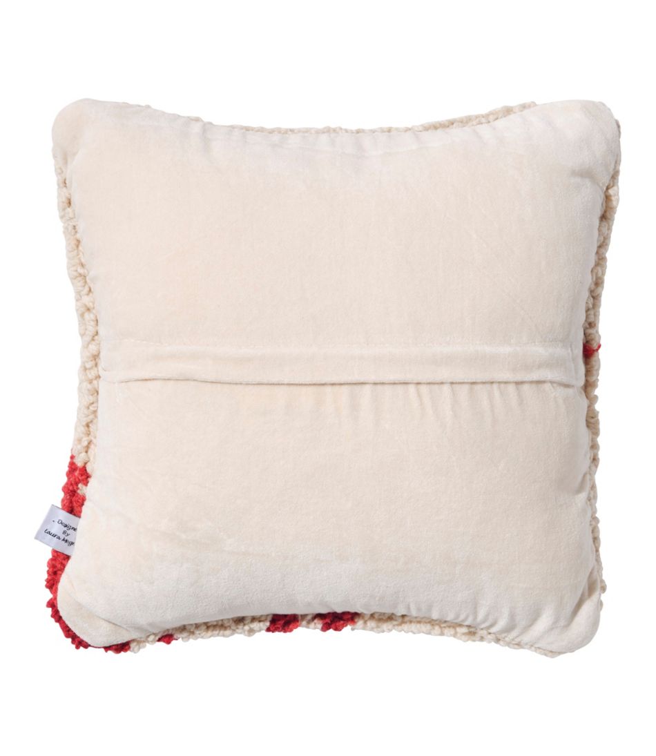 Wool Hooked Throw Pillow, Red Lobster, 14" x 14" - L.L.Bean New