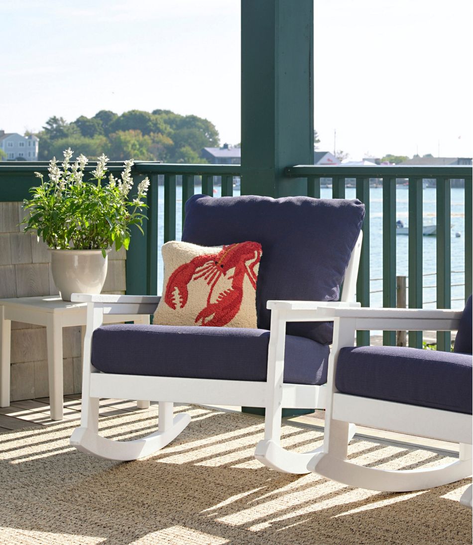 Wool Hooked Throw Pillow, Red Lobster, 14" x 14" - L.L.Bean New