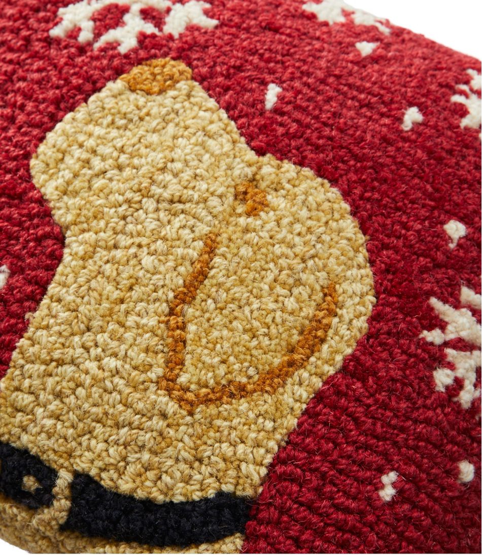 Wool Hooked Throw Pillow, Snowflake Yellow Lab, 14" x 14" - L.L.Bean Popular