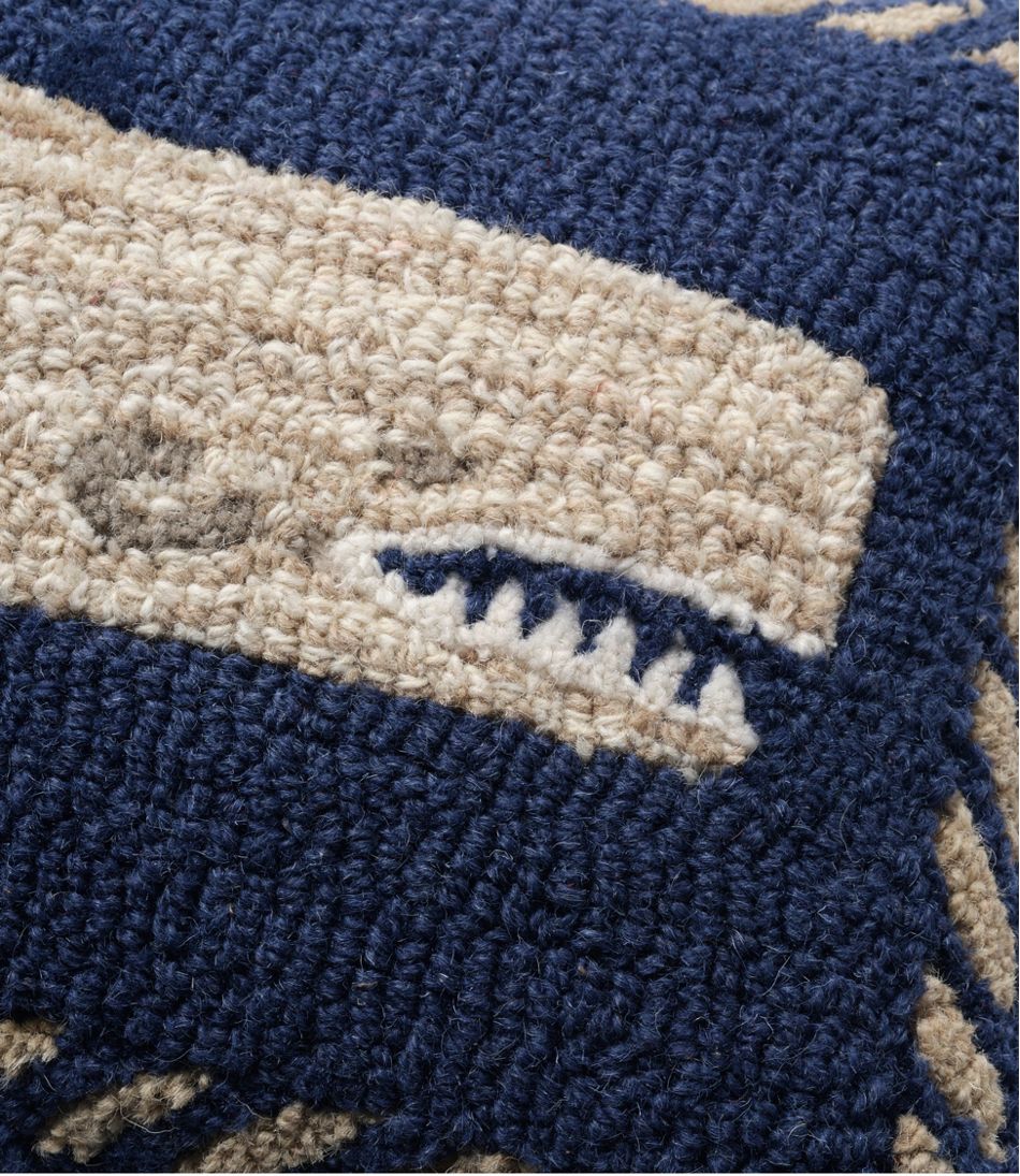 Wool Hooked Throw Pillow, Whale, 12" x 18" - L.L.Bean Exclusive