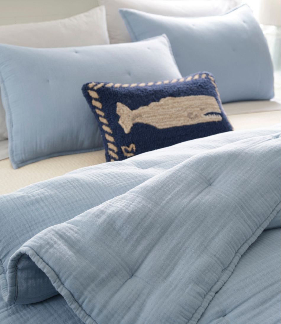 Wool Hooked Throw Pillow, Whale, 12" x 18" - L.L.Bean Exclusive