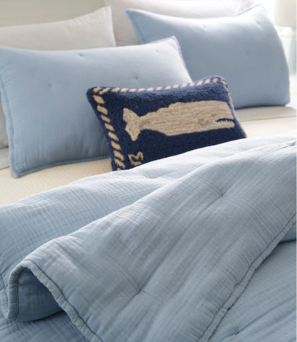Wool Hooked Throw Pillow, Whale, 12" x 18" - L.L.Bean Exclusive
