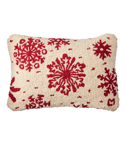 Wool Hooked Throw Pillow, Snowflake, 14" x 20" - L.L.Bean Value