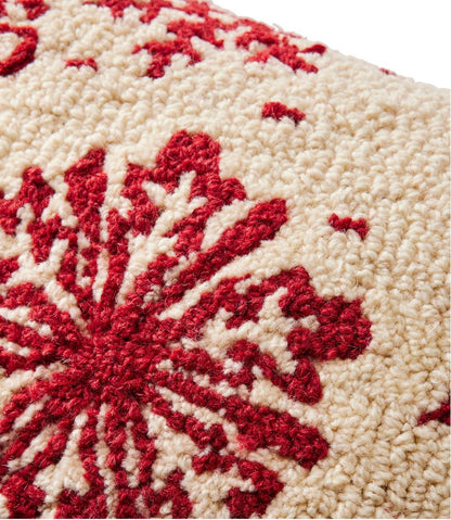Wool Hooked Throw Pillow, Snowflake, 14" x 20" - L.L.Bean Value