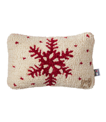 Wool Hooked Throw Pillow, Red Flake, 8" x 12" - L.L.Bean Great Value
