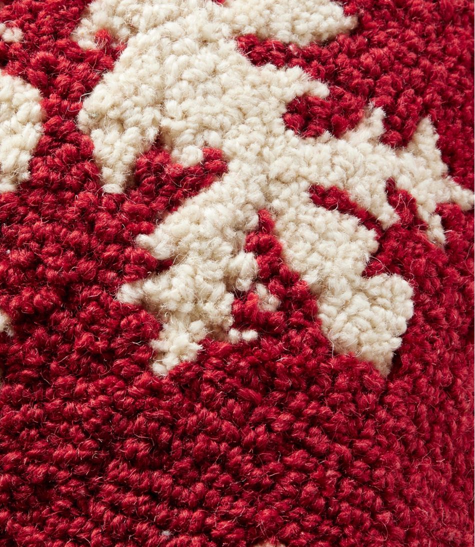 Wool Hooked Throw Pillow, Snowflake, 14" x 14" - L.L.Bean Trusted
