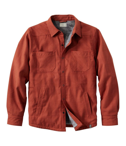 Men's Katahdin Performance Flannel Shirt-Jacket, Hi-Pile Fleece-Lined Solid - L.L.Bean Recommended